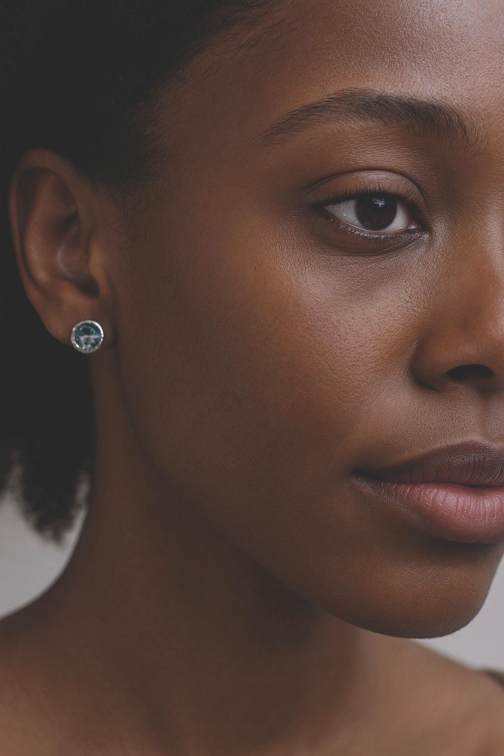 Berry Garnet Mojave Stud Earrings Silver – Round Gemstone Studs with Veining | Boho Minimalist Jewelry, January Birthstone Gift for Her