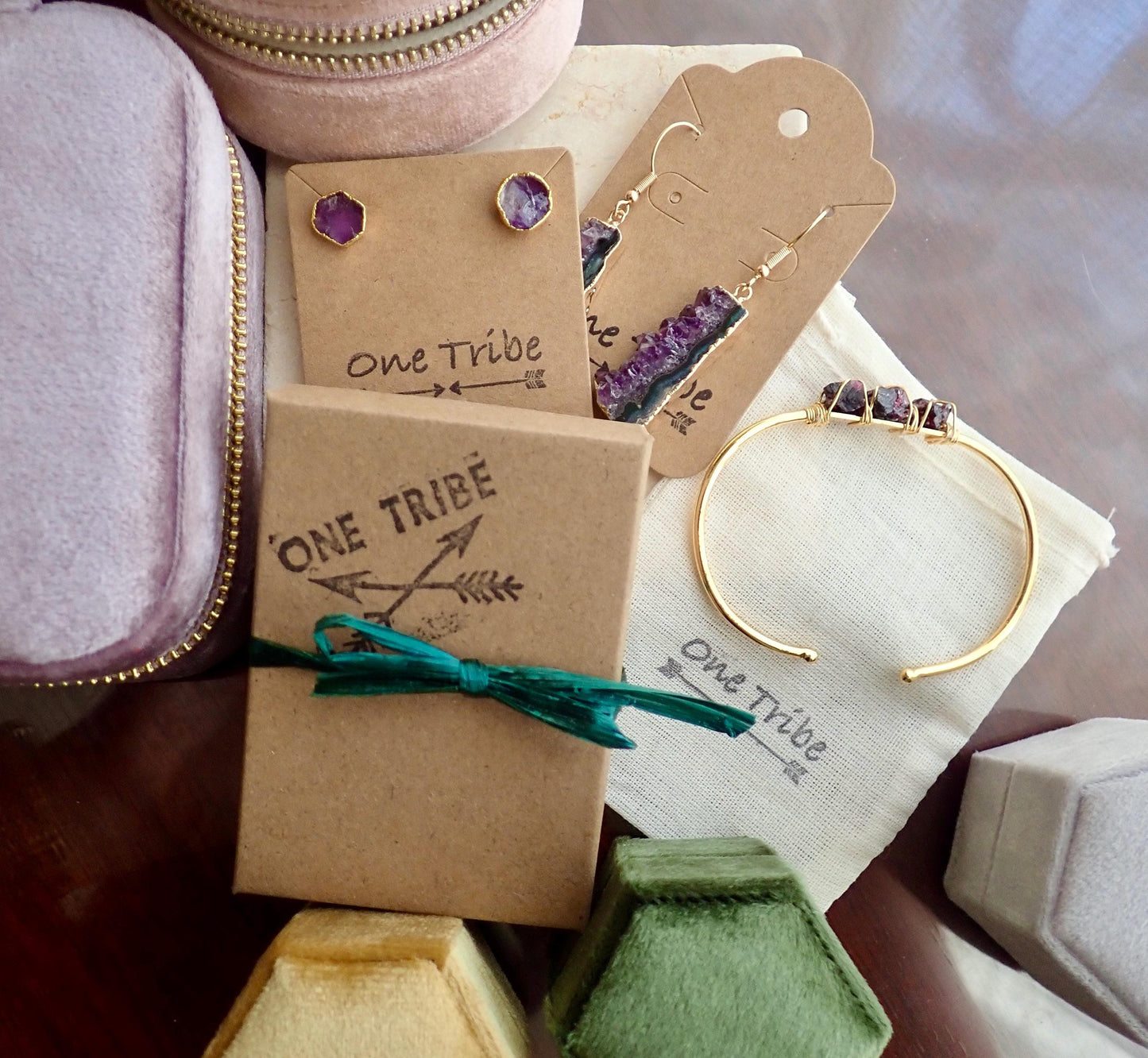 Blue Sapphire Mojave Hoop Earrings | Gold Filled Hoops with Gemstone Charm, Kintsugi Earrings, September Birthstone