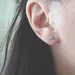 Tiny Emerald Trefoil CZ Stud Earrings