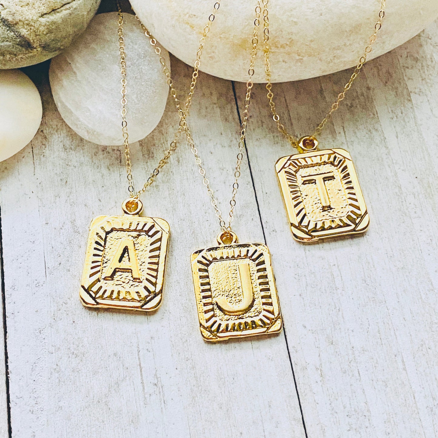 The Deco Gold Initial Necklace