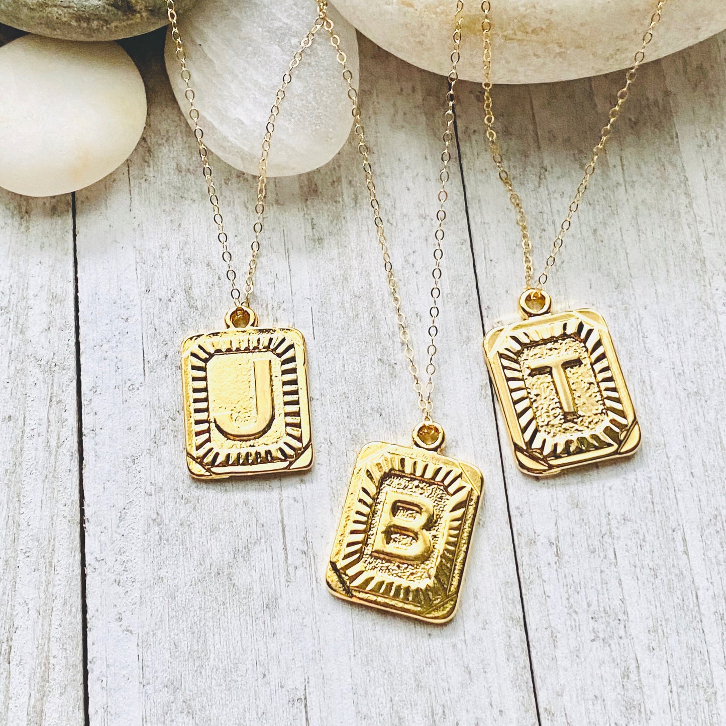 The Deco Gold Initial Necklace