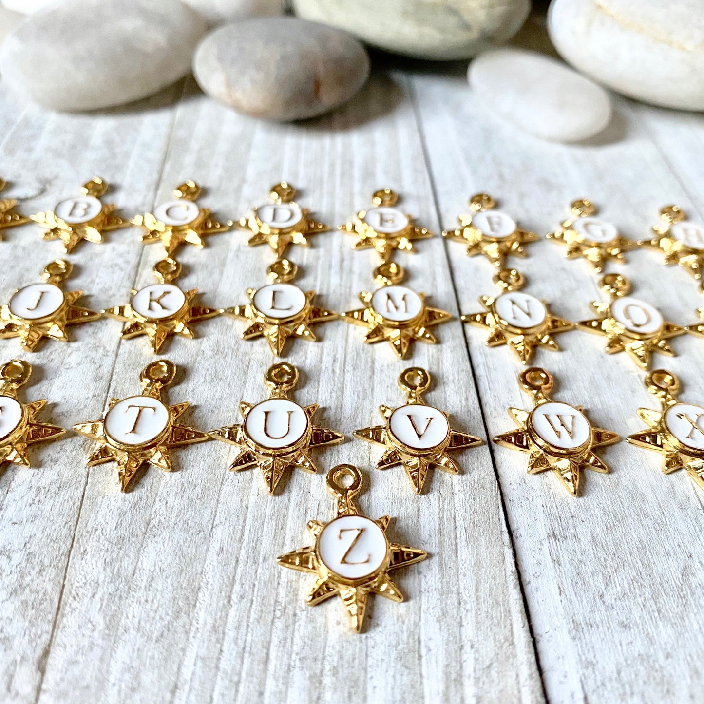 Solaris White Enamel Initial Necklace