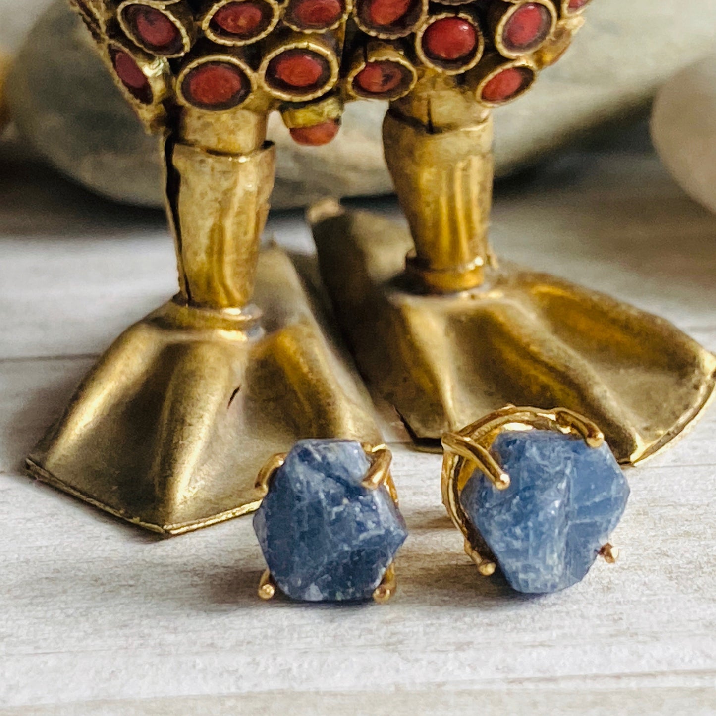 Stevey Sapphire Claw Studs