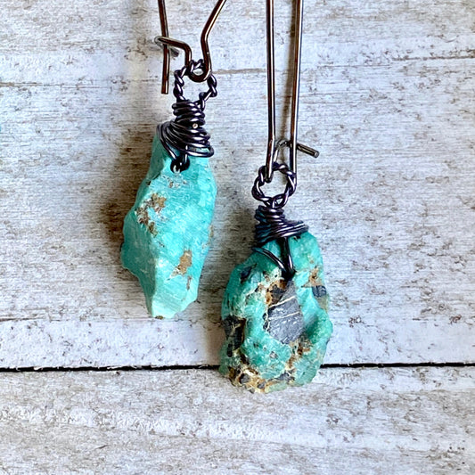 Desert Gem Turquoise Nugget Dangle Earrings