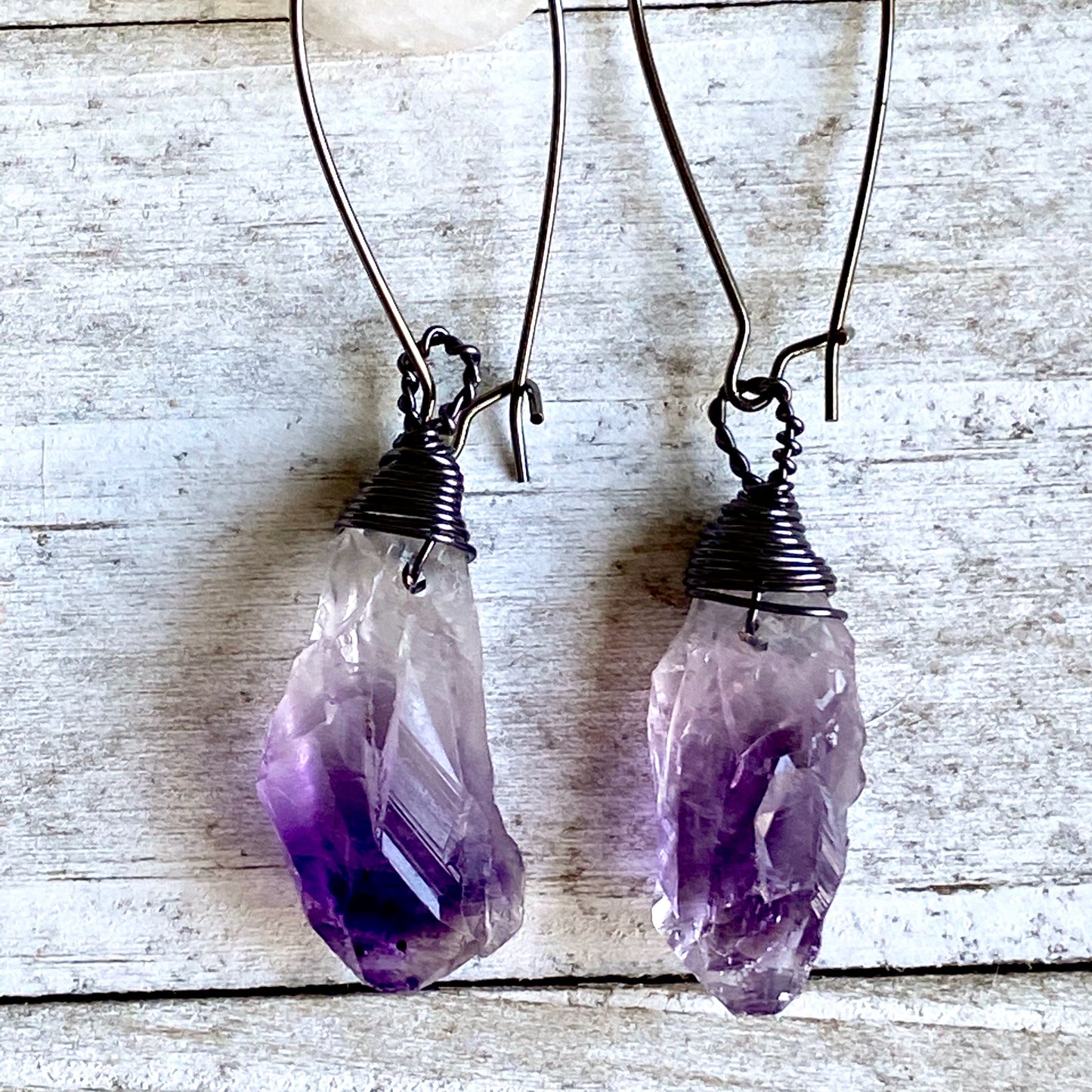 Tears of Argenon Amethyst Nugget Dangle Earrings