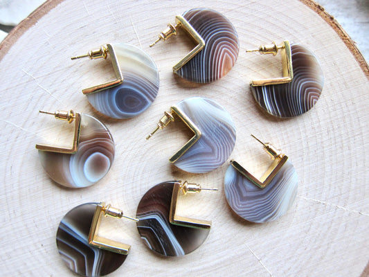 Band Together Agate Earrings