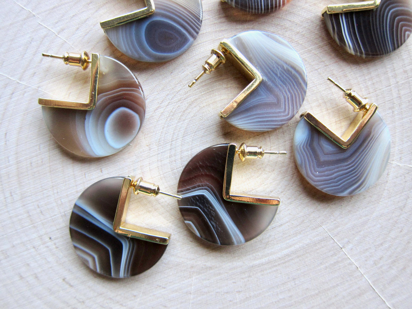 Band Together Agate Earrings
