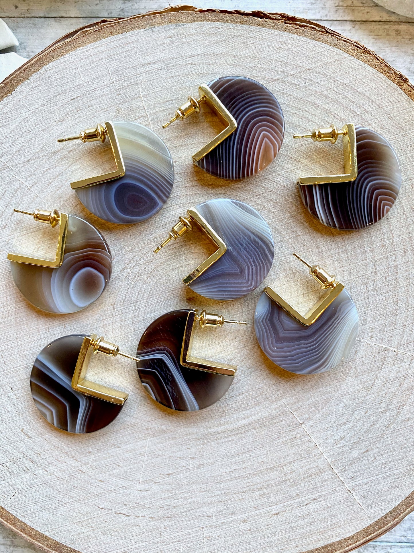 Band Together Agate Earrings