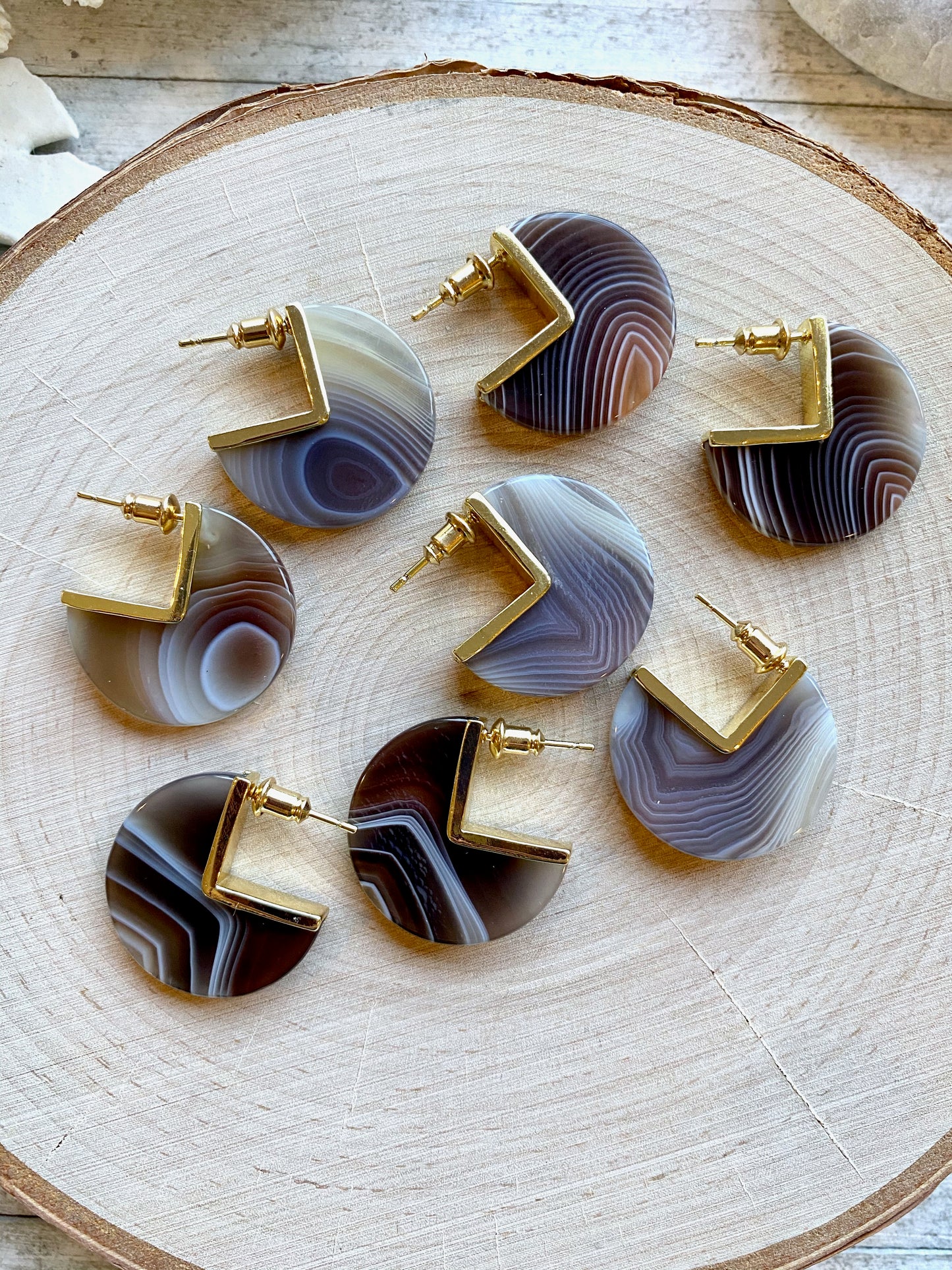 Band Together Agate Earrings