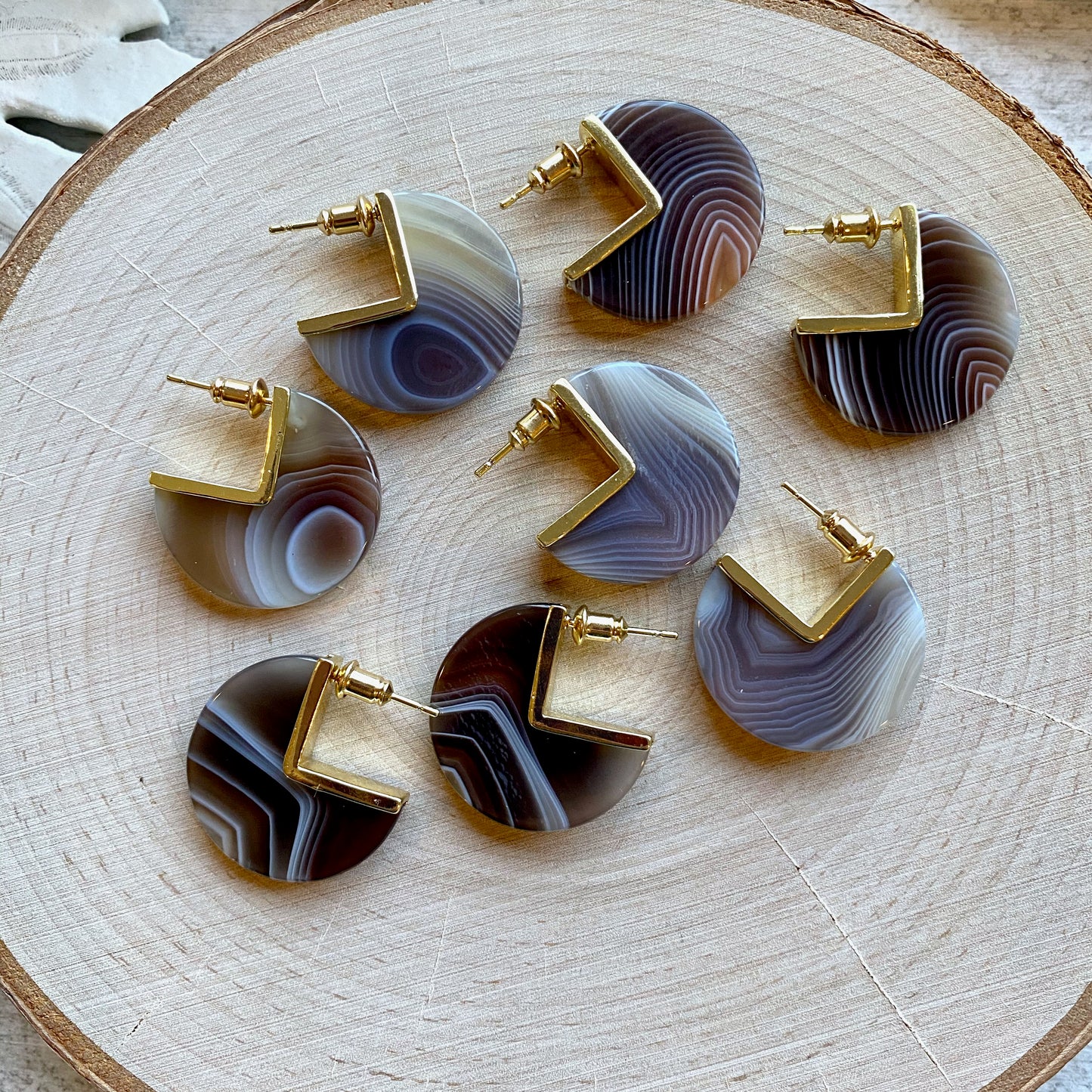 Band Together Agate Earrings