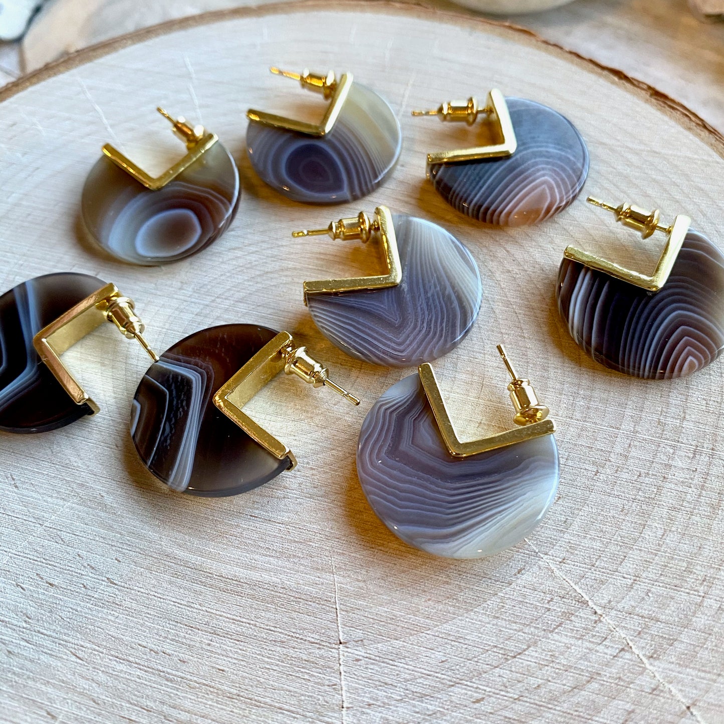 Band Together Agate Earrings