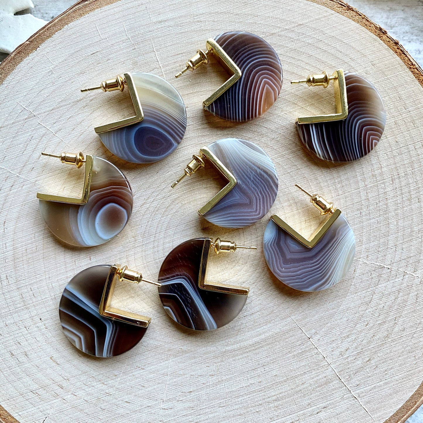 Band Together Agate Earrings