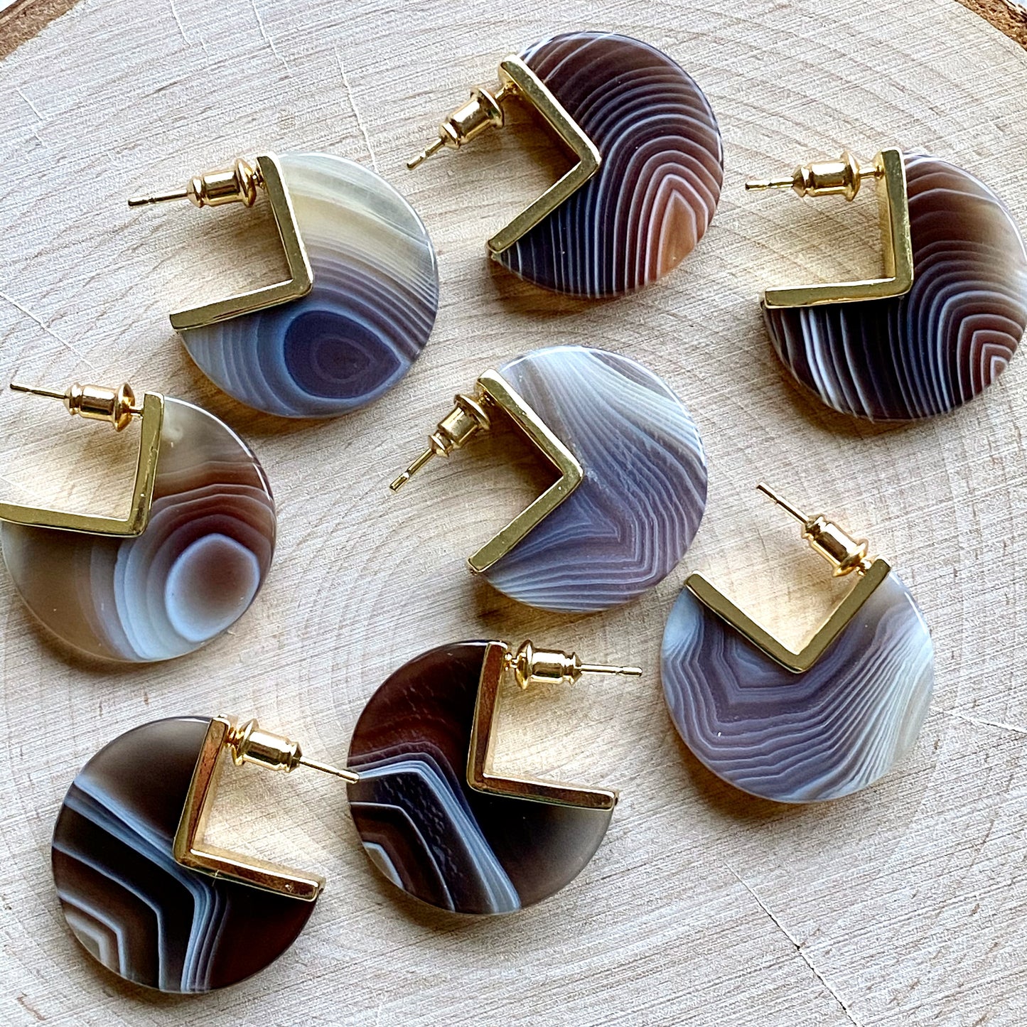 Band Together Agate Earrings