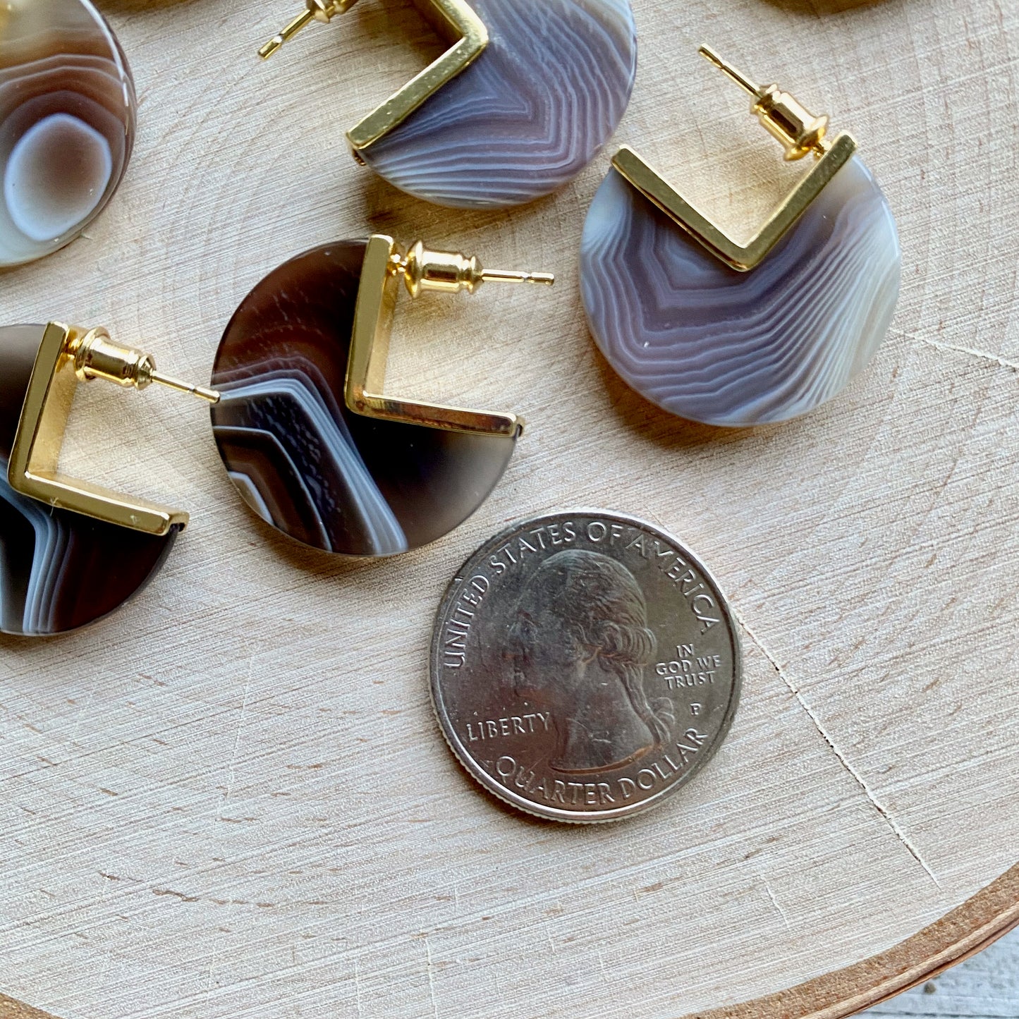 Band Together Agate Earrings