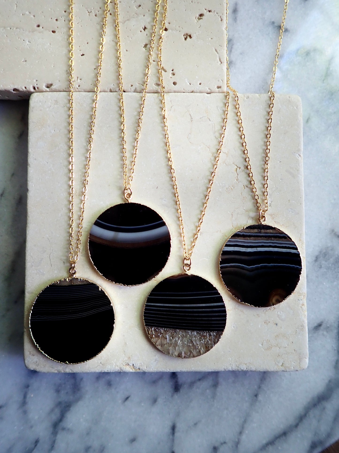 Europa Black Lace Agate Necklace