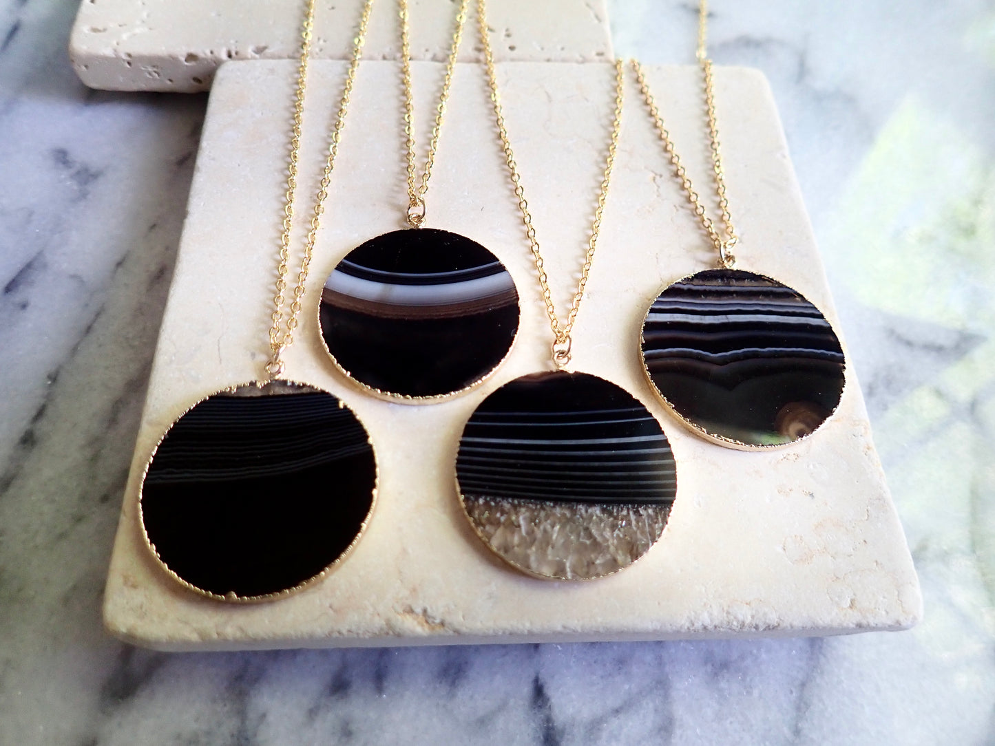 Europa Black Lace Agate Necklace