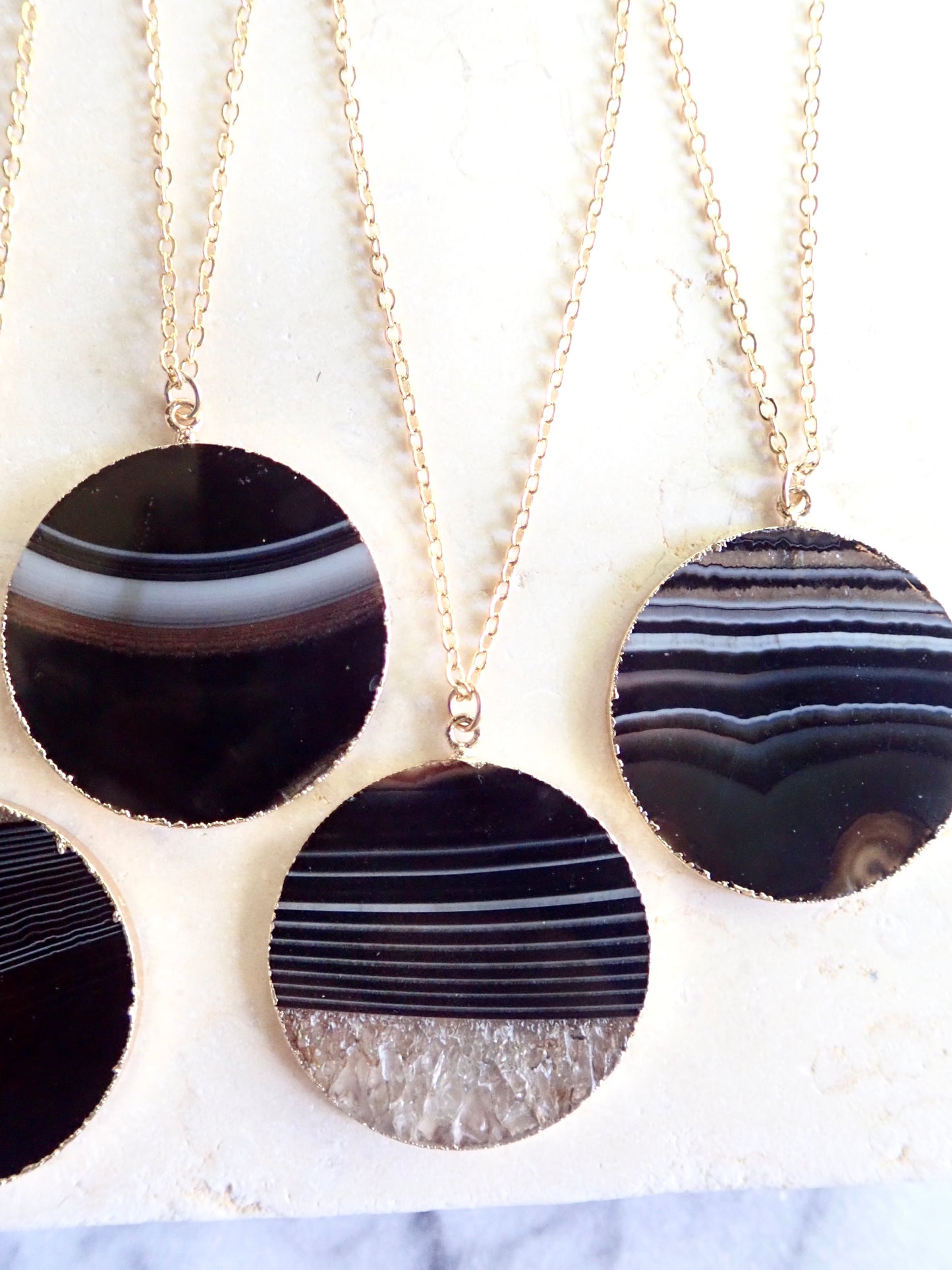 Europa Black Lace Agate Necklace