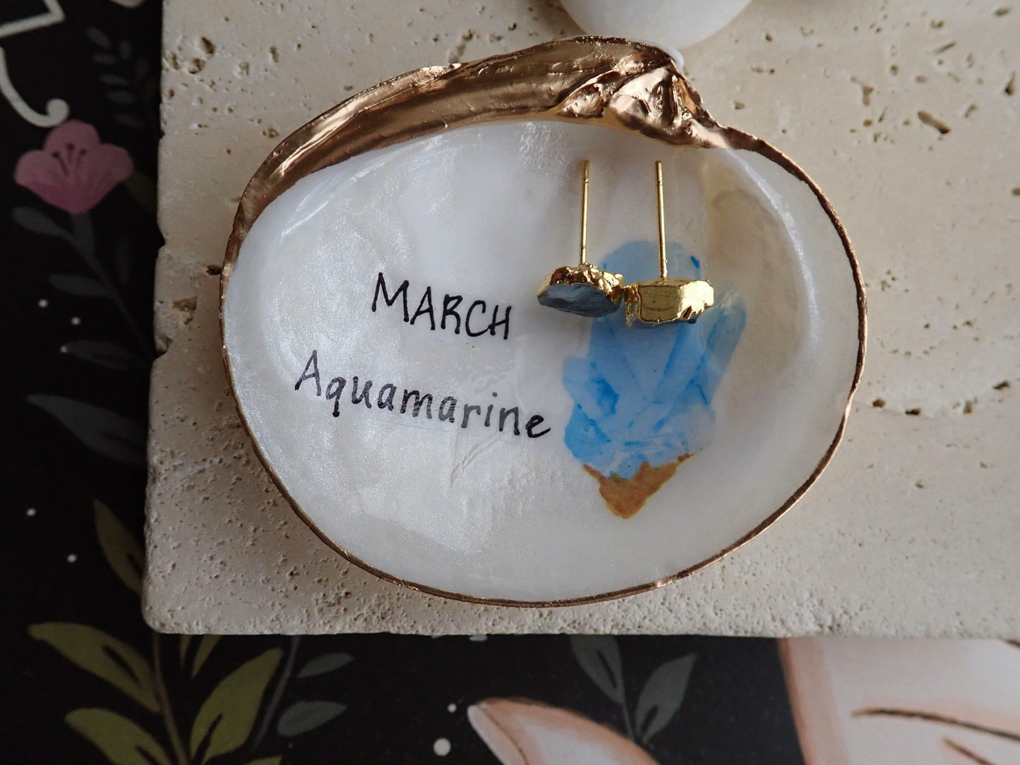 Aquamarine Birthstone Ring Dish