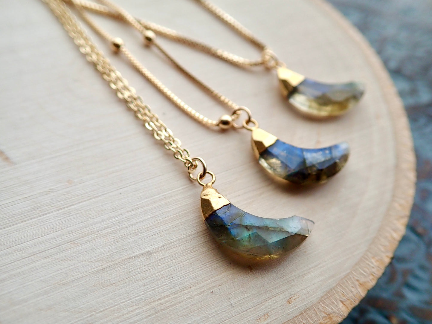 Borealis Labradorite Moon Necklace