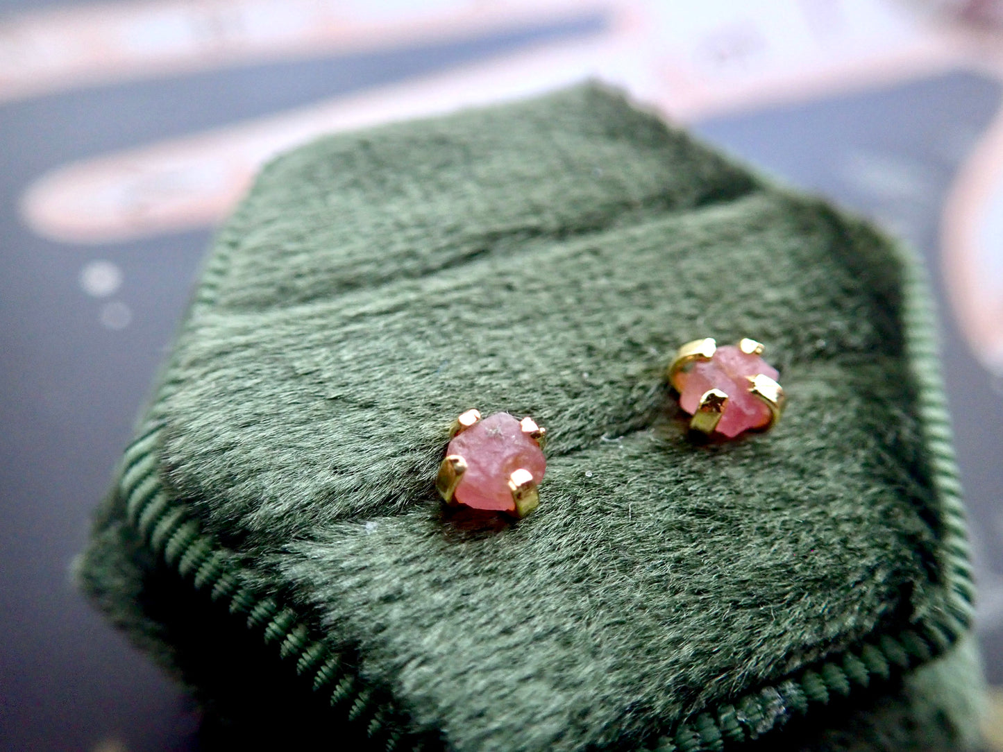 Teensy Pink Tourmaline Earrings