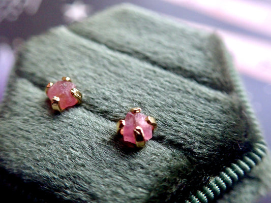 Teensy Pink Tourmaline Earrings