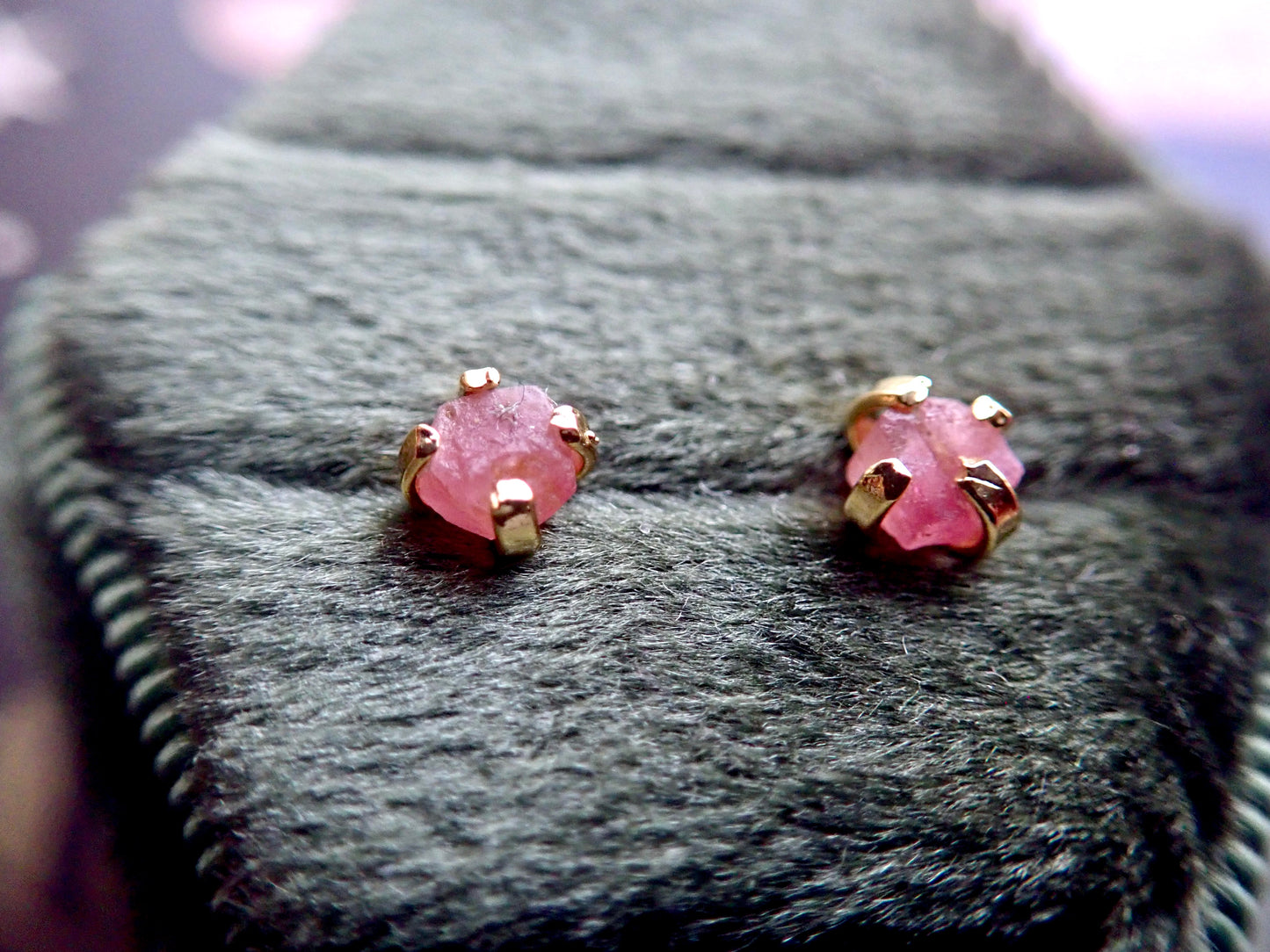 Teensy Pink Tourmaline Earrings