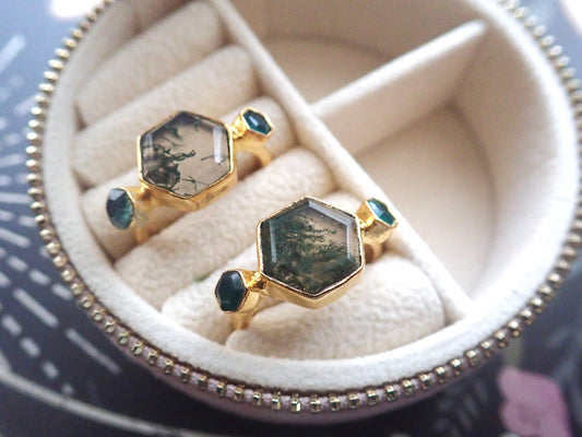 Mylos Moss Agate Ring