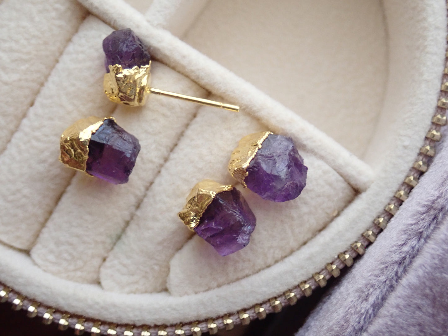 Dipped Amethyst Earrings