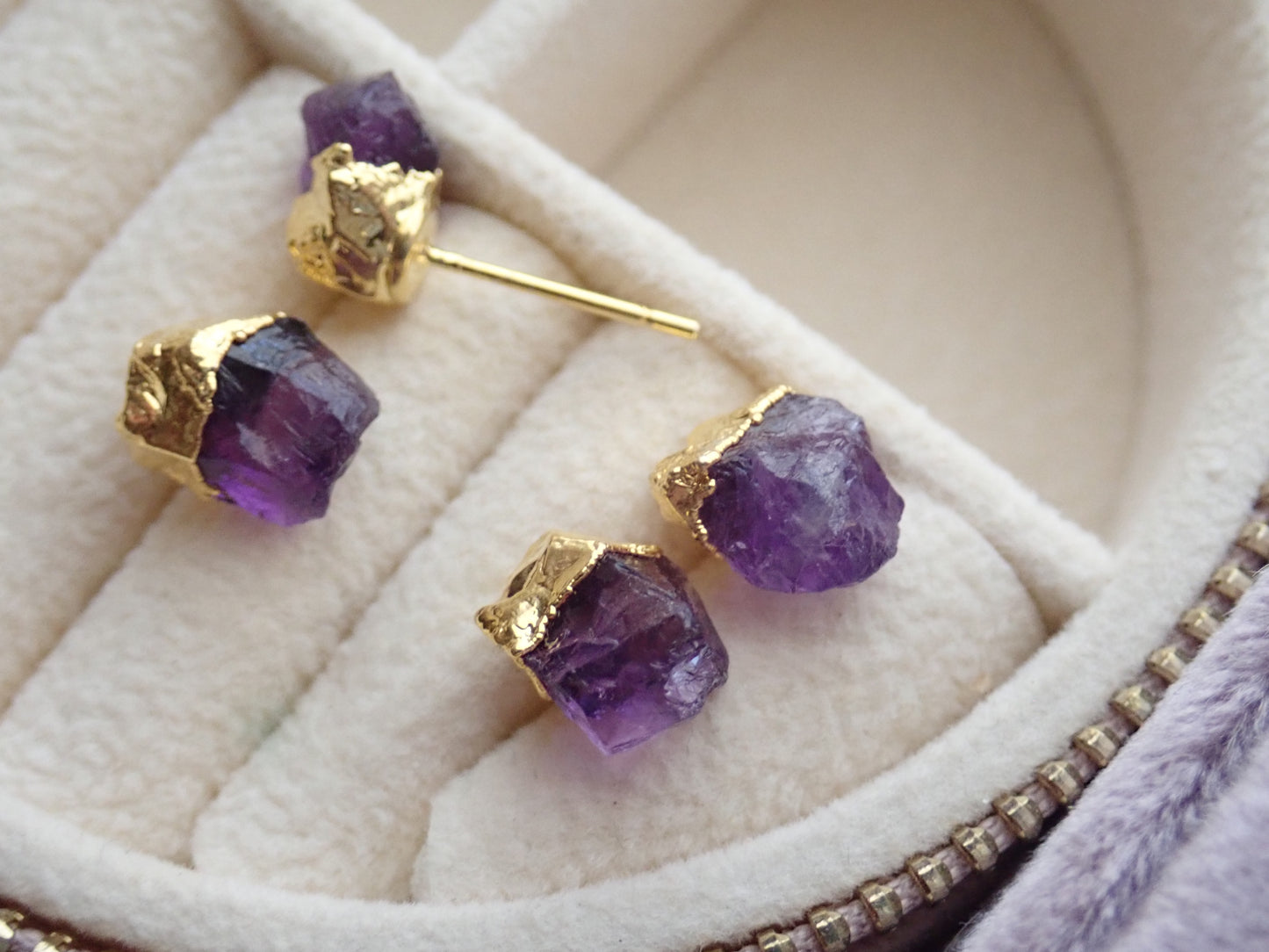 Dipped Amethyst Earrings