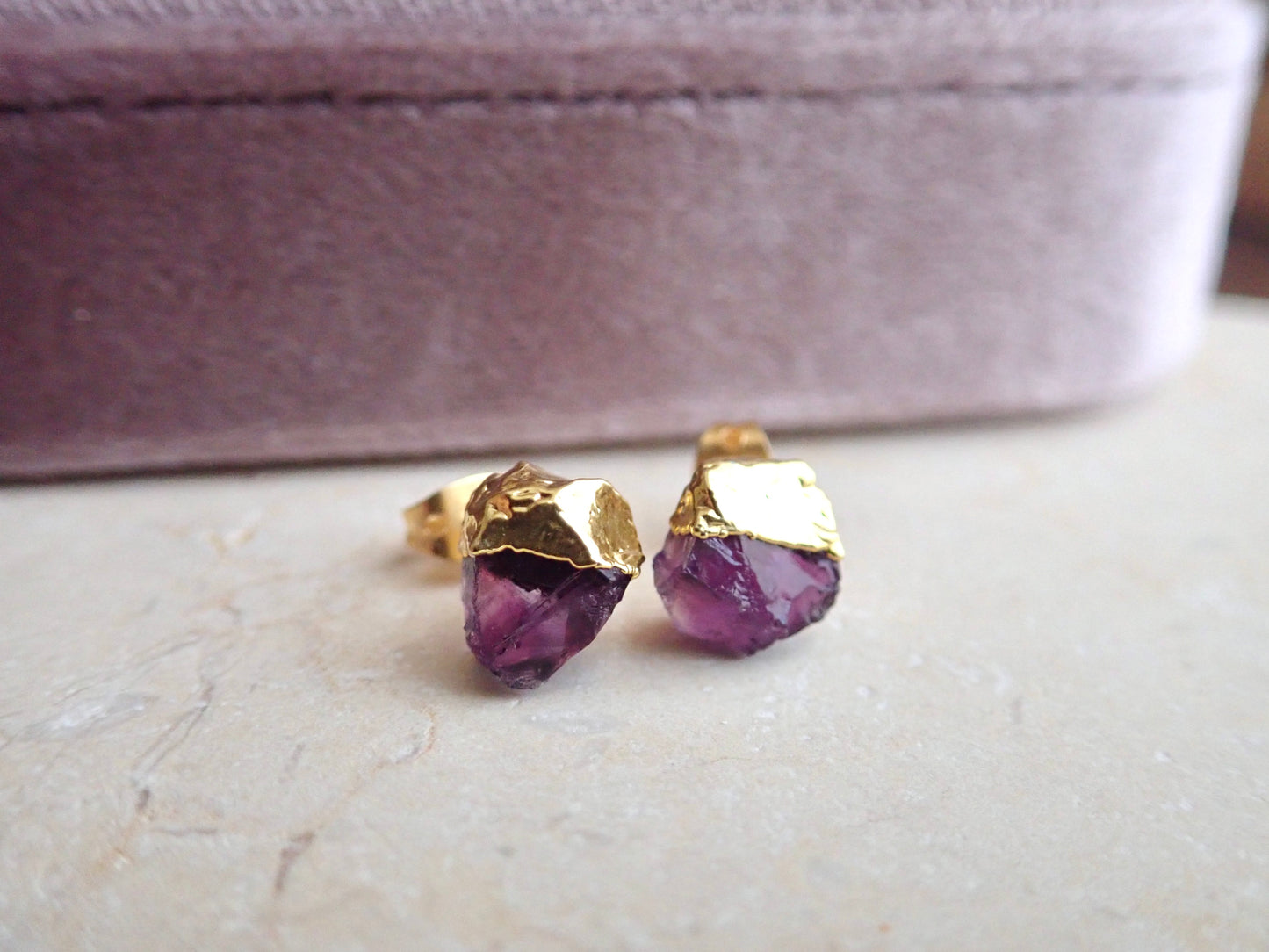 Dipped Amethyst Earrings