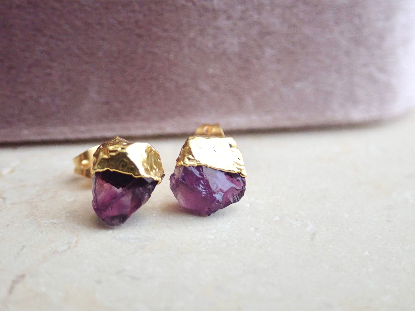 Dipped Amethyst Earrings