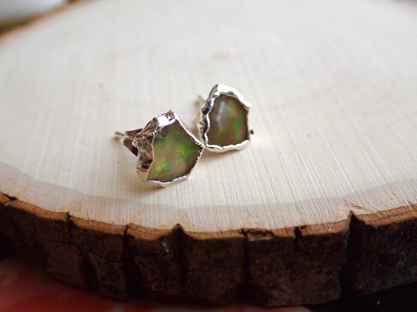 Plata Fire Opal Studs