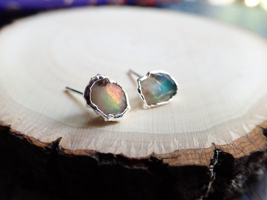 Plata Fire Opal Studs