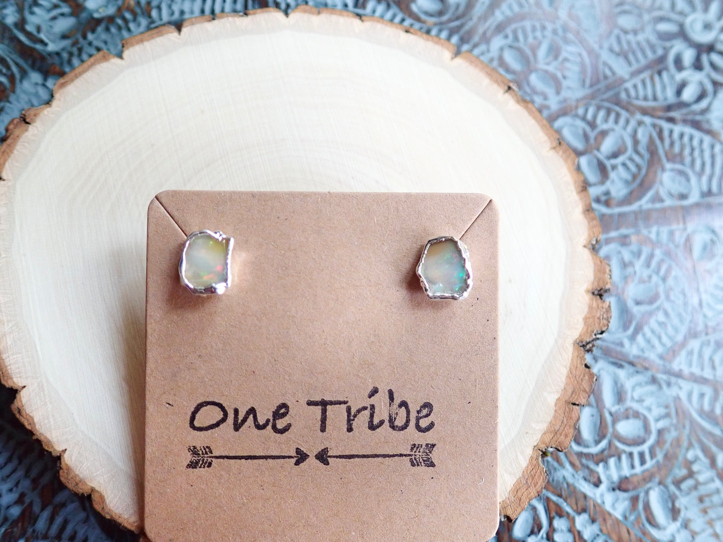 Plata Fire Opal Studs