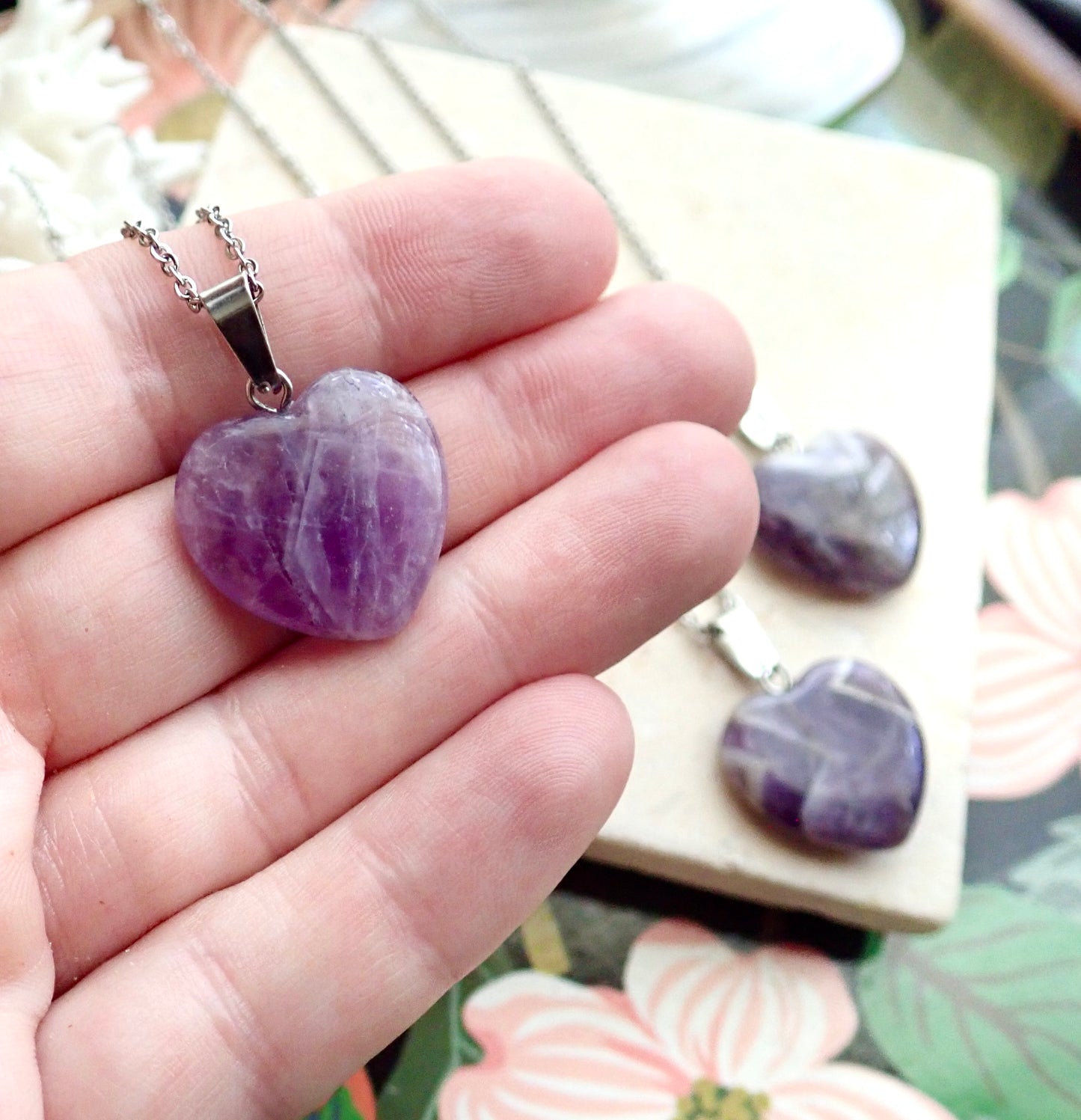 Eros Amethyst Heart Necklace