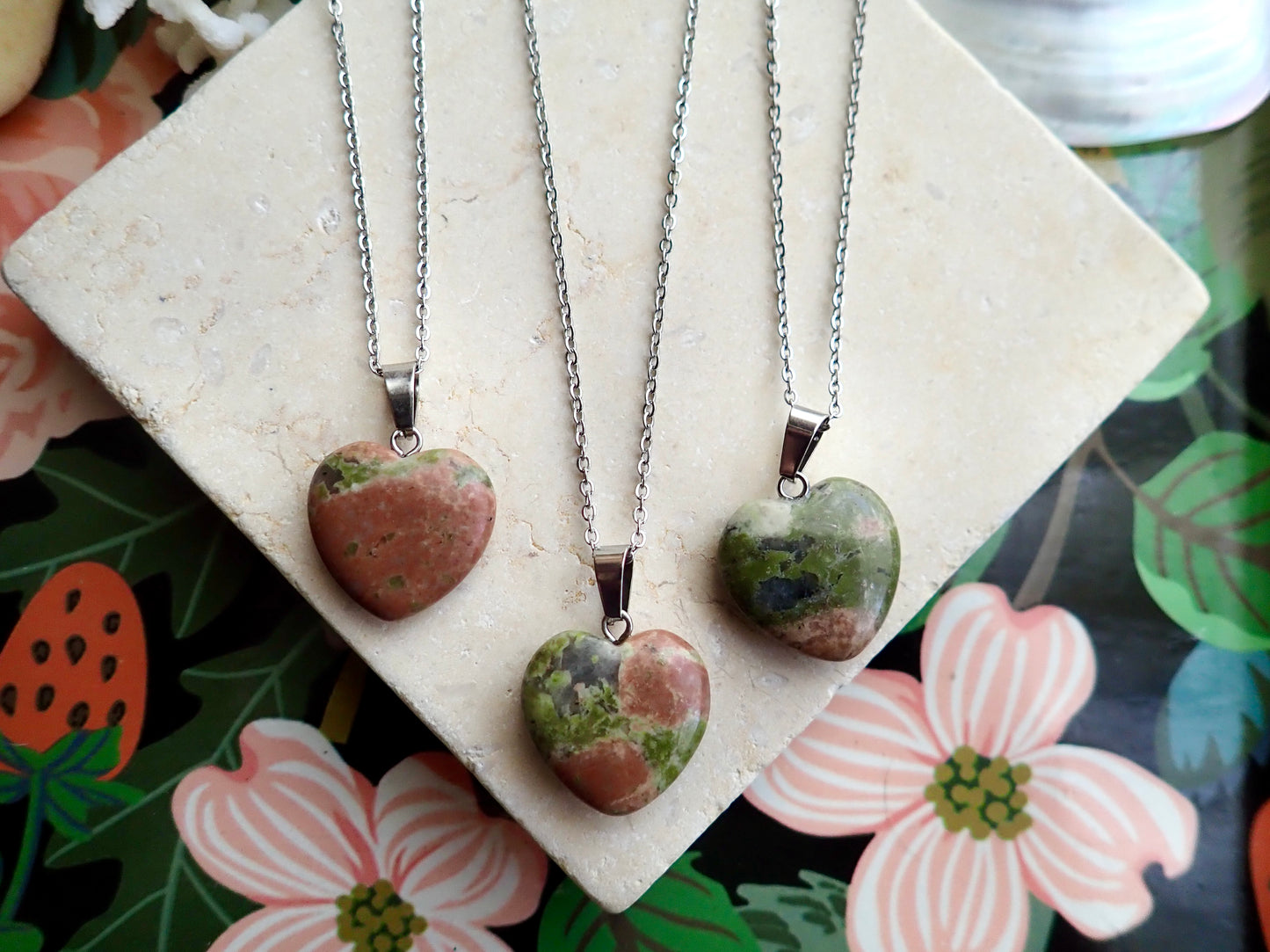 Eros Unakite Heart Necklace