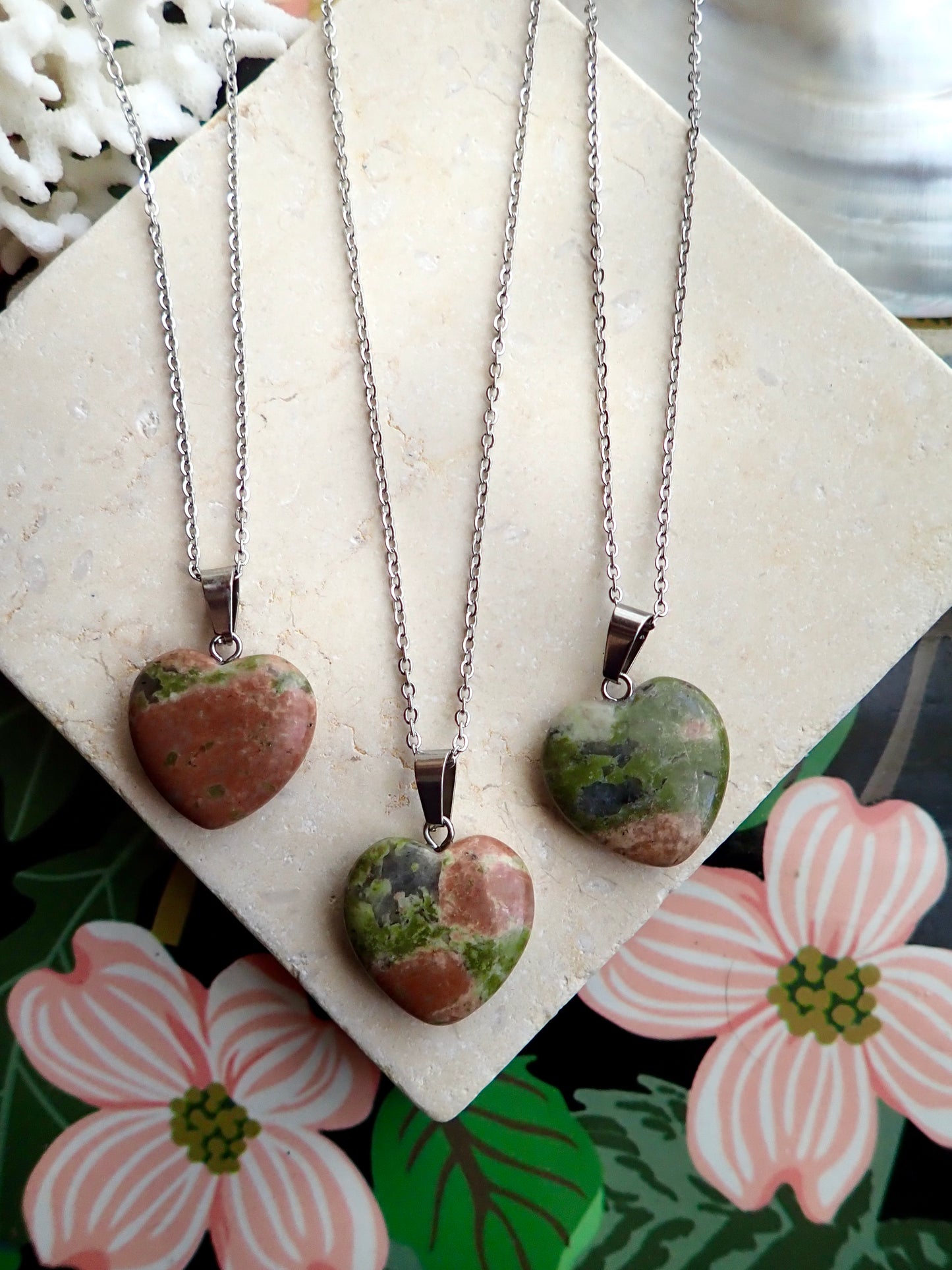 Eros Unakite Heart Necklace