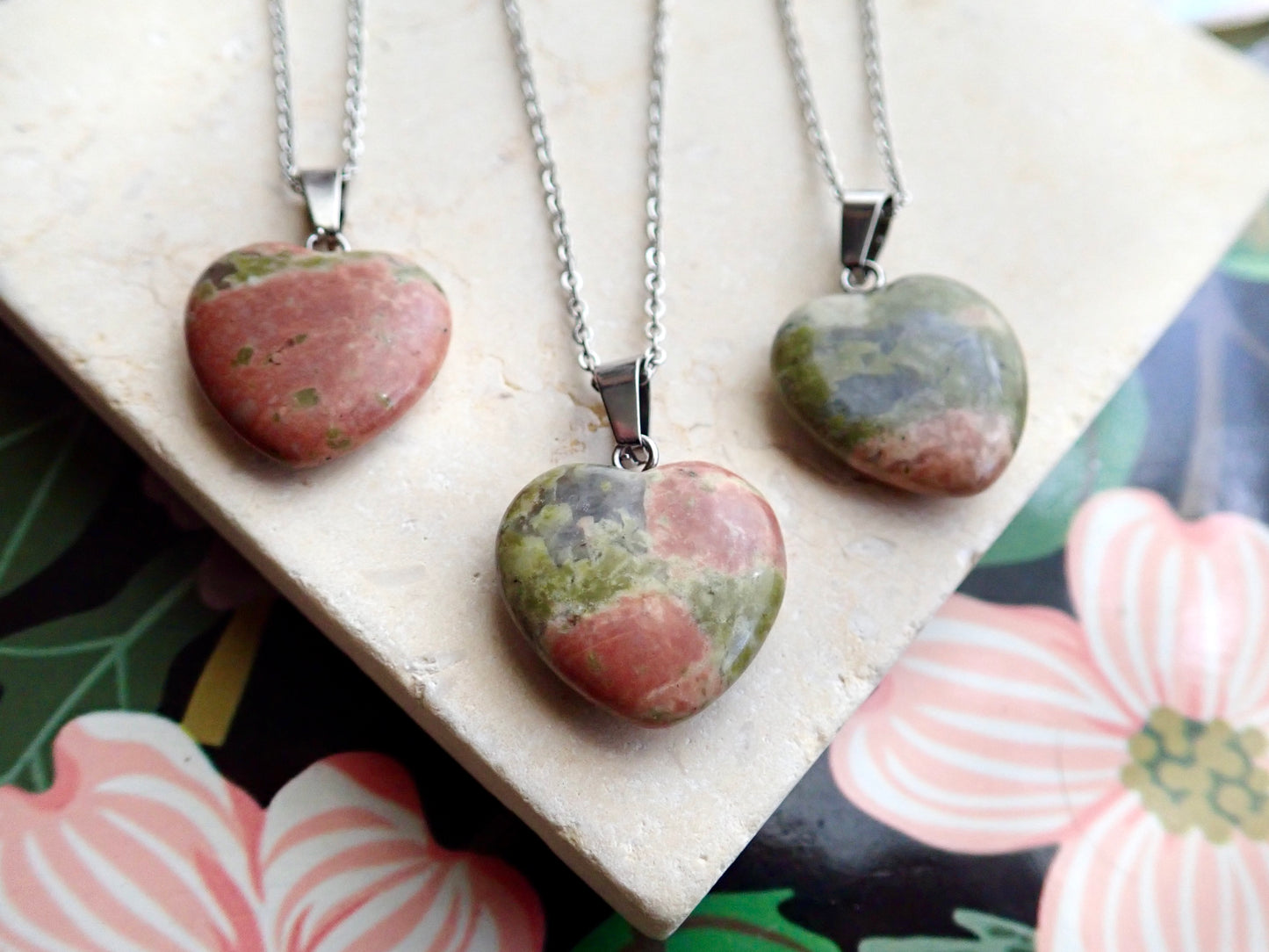 Eros Unakite Heart Necklace