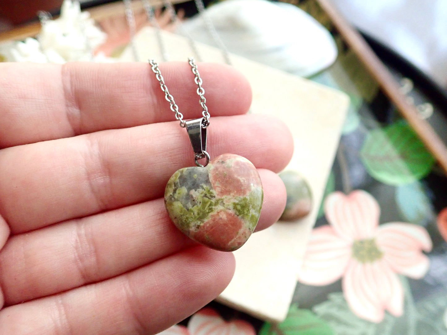 Eros Unakite Heart Necklace