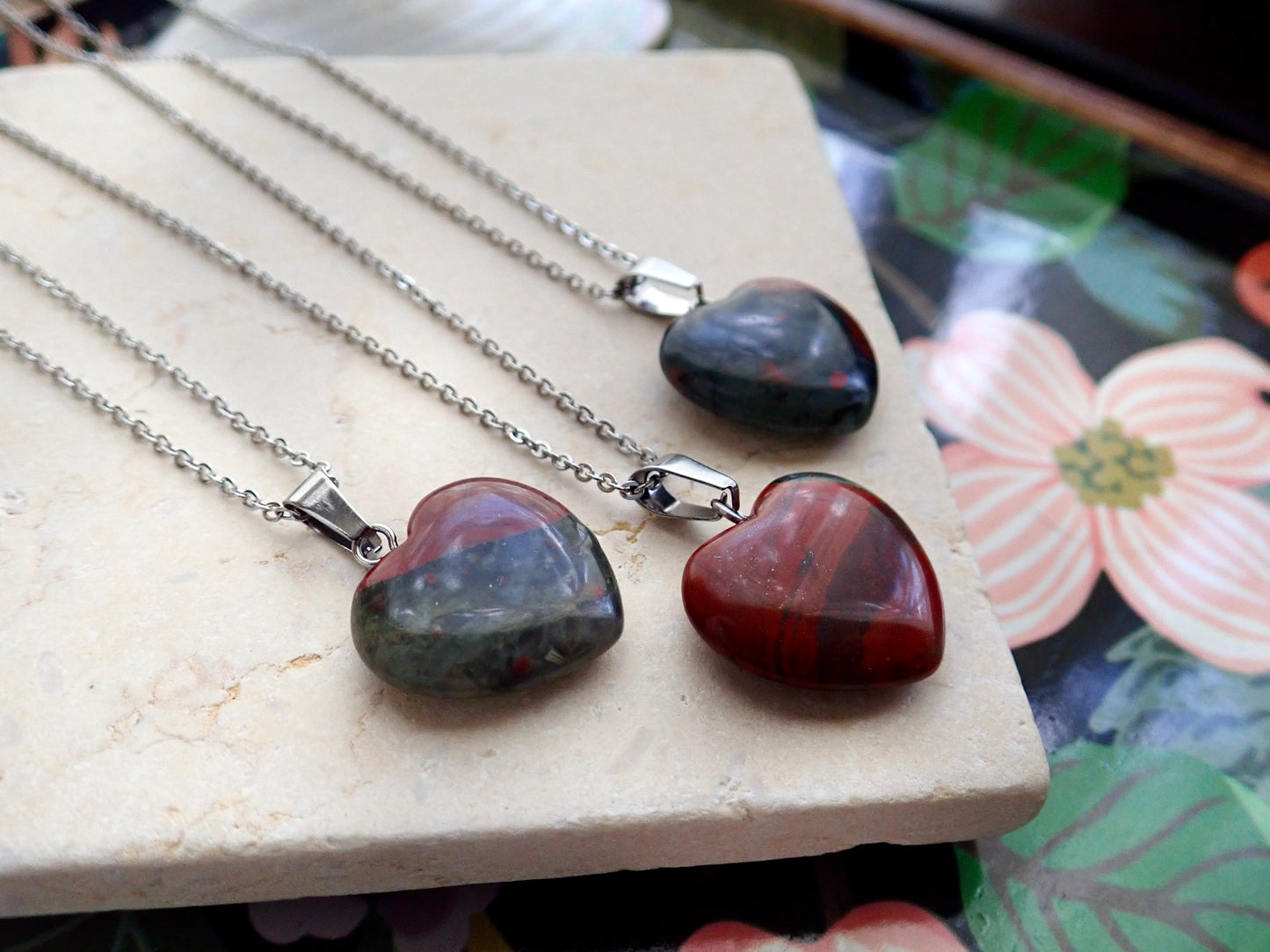 Eros Bloodstone Heart Necklace