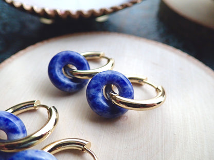 Gordi Lapis Lazuli Hoop Earrings