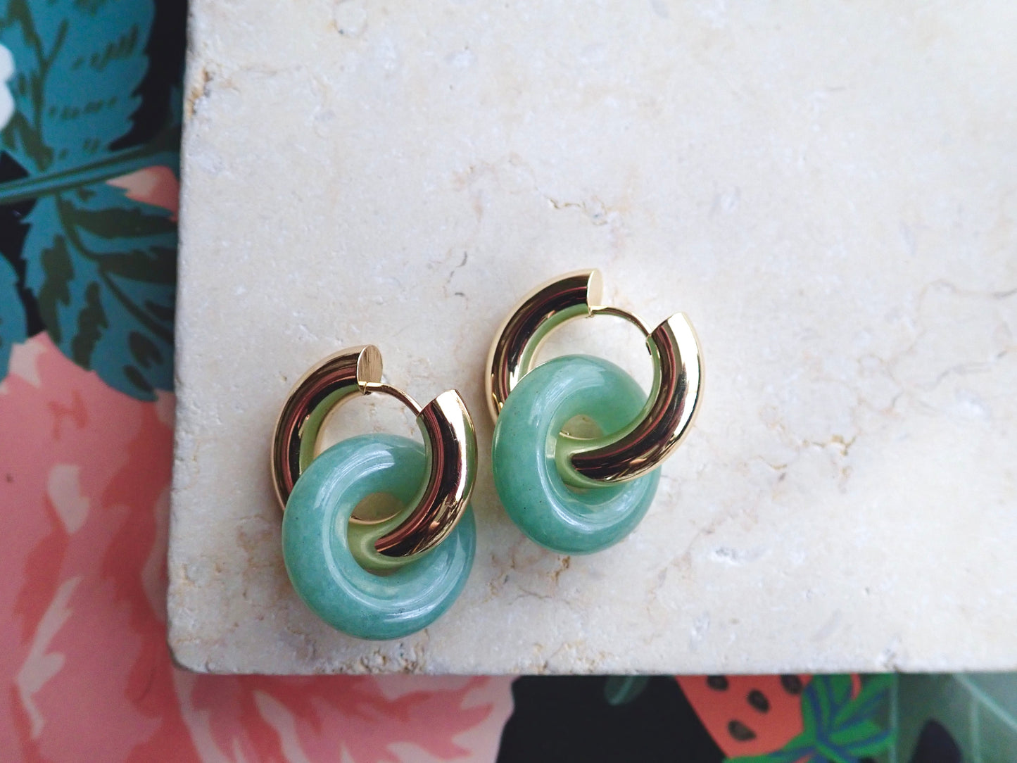 Gordi Amazonite Hoop Earrings