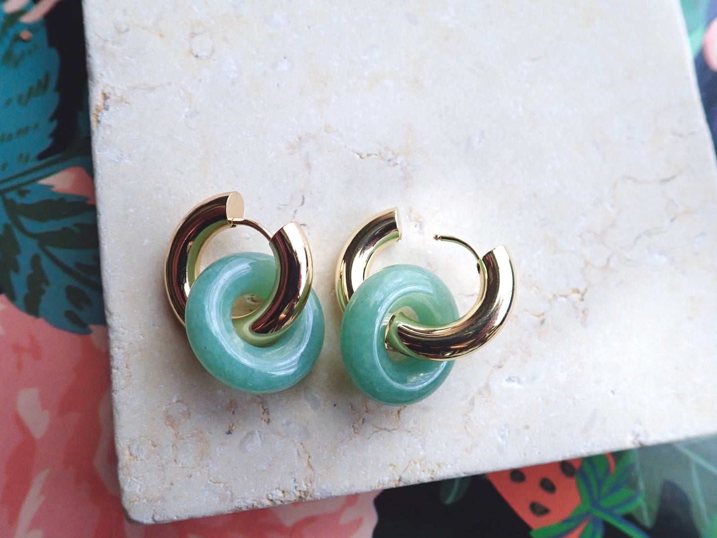 Gordi Amazonite Hoop Earrings