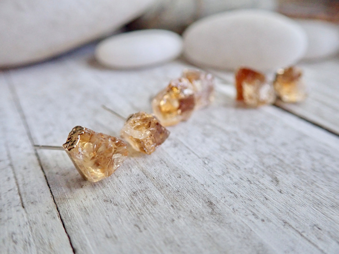 CeeCee Citrine Studs - Sterling Posts