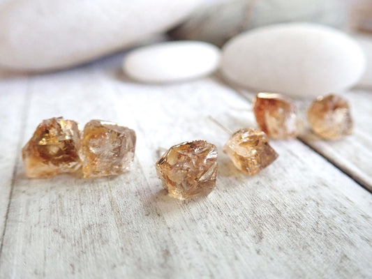 CeeCee Citrine Studs - Sterling Posts