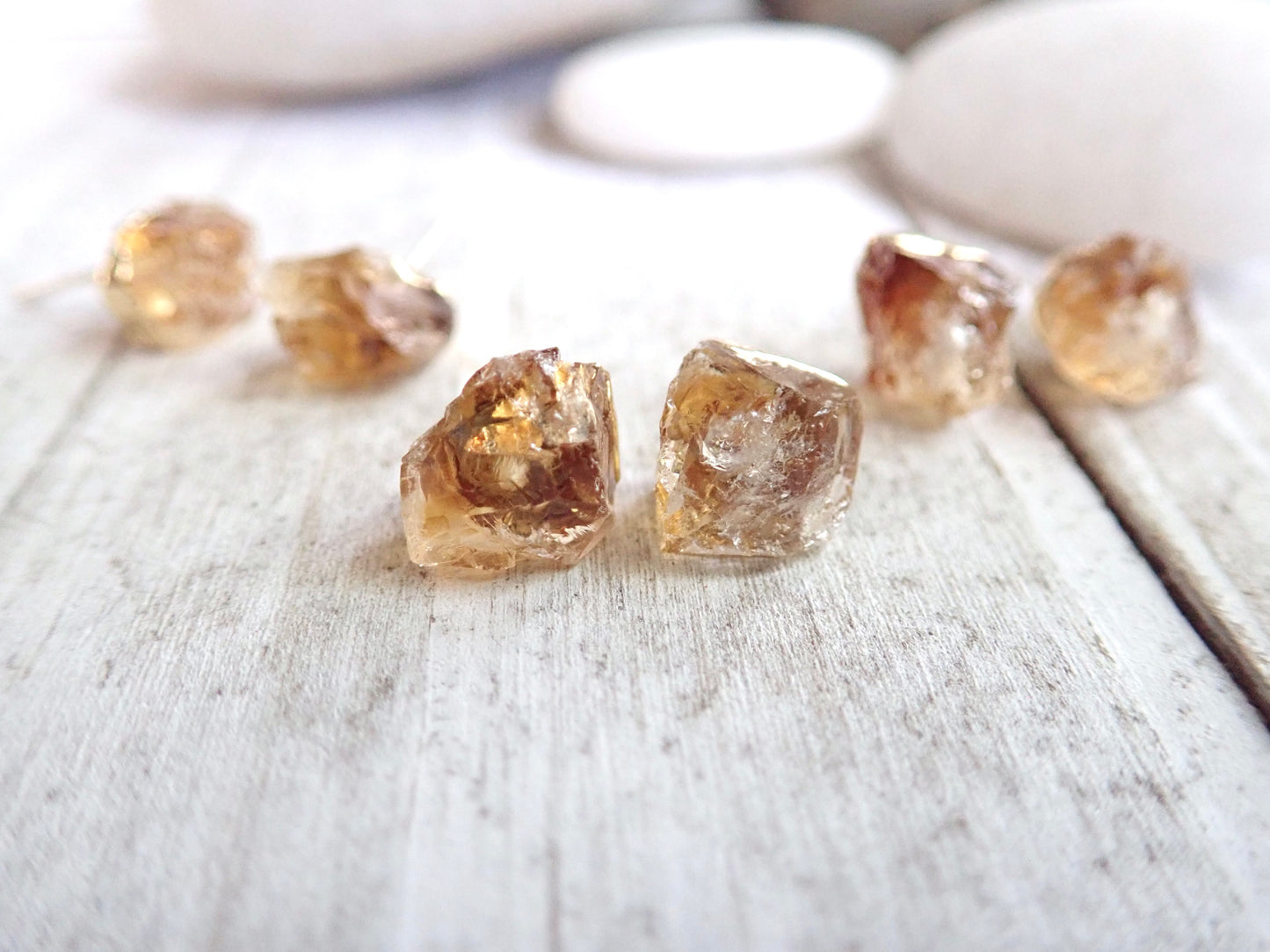 CeeCee Citrine Studs - Sterling Posts