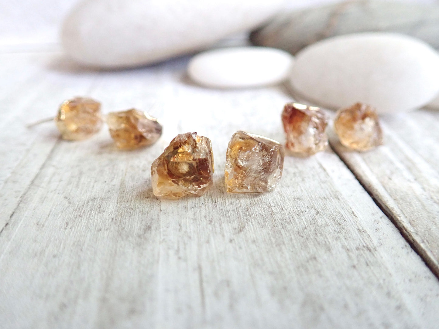 CeeCee Citrine Studs - Sterling Posts