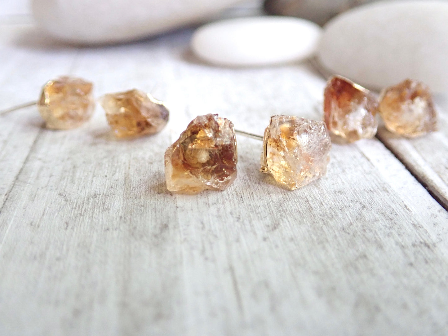 CeeCee Citrine Studs - Sterling Posts