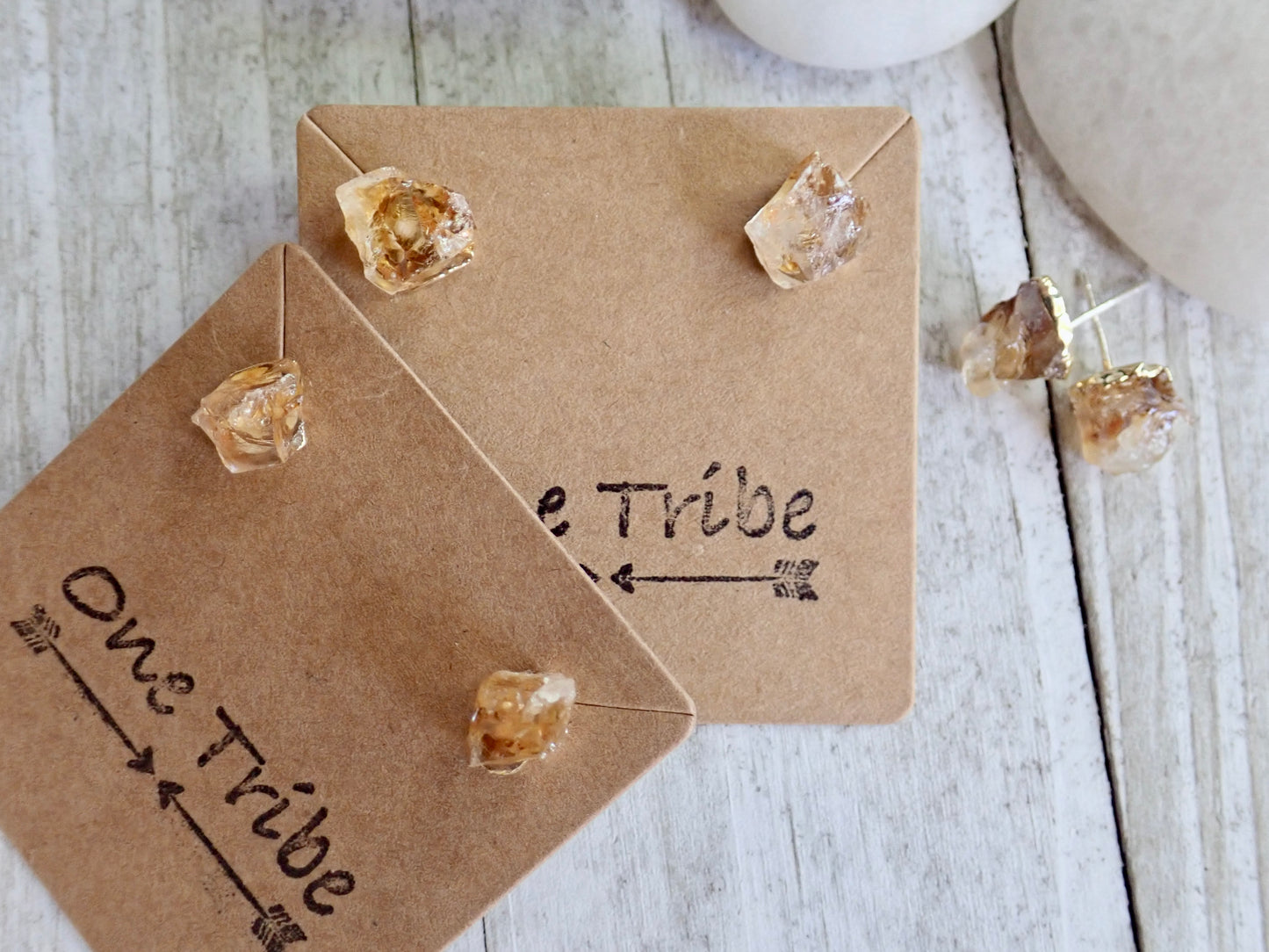 CeeCee Citrine Studs - Sterling Posts
