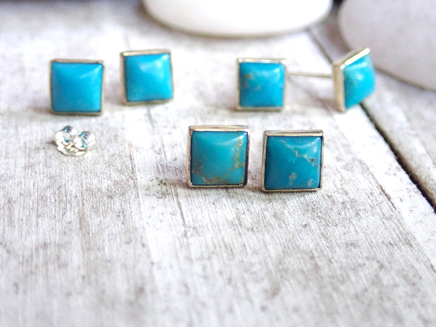 Tilly Square Turquoise Studs